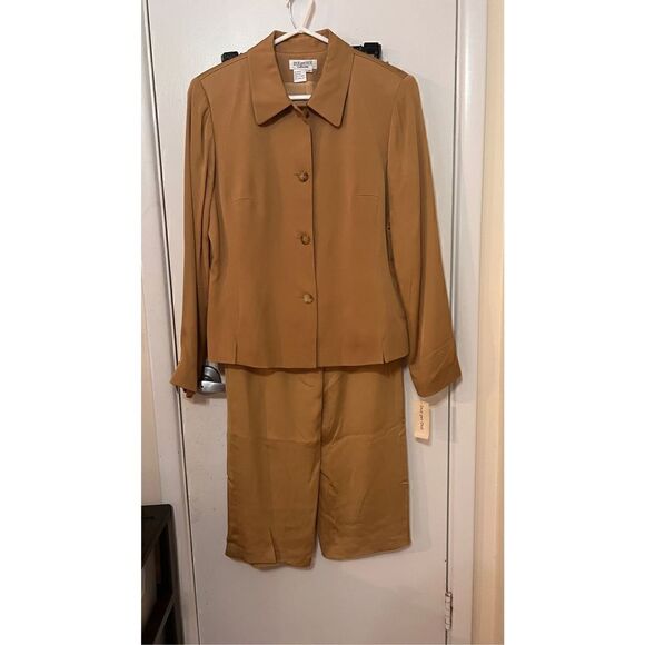 DUE PER DUE BROWN SILK JACKET WOMENS SIZE 10 NEW WITH TAGS - Picture 2 of 10